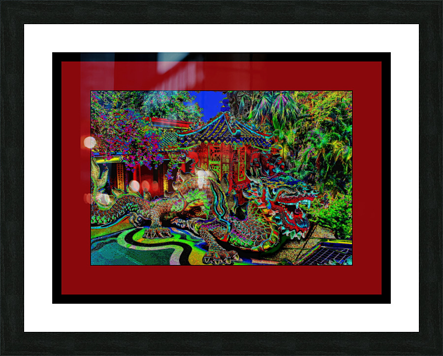 MOSAIC DRAGON AT THE TIN HAU TEMPLE AT REPULSE BAY Picture Frame print