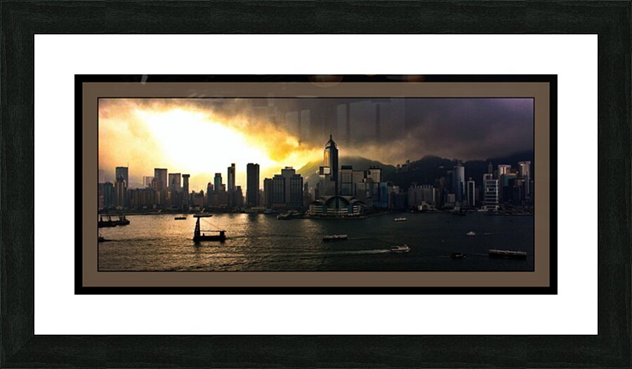 HONG KONG HARBOR AT DAYBREAK  Picture Frame print