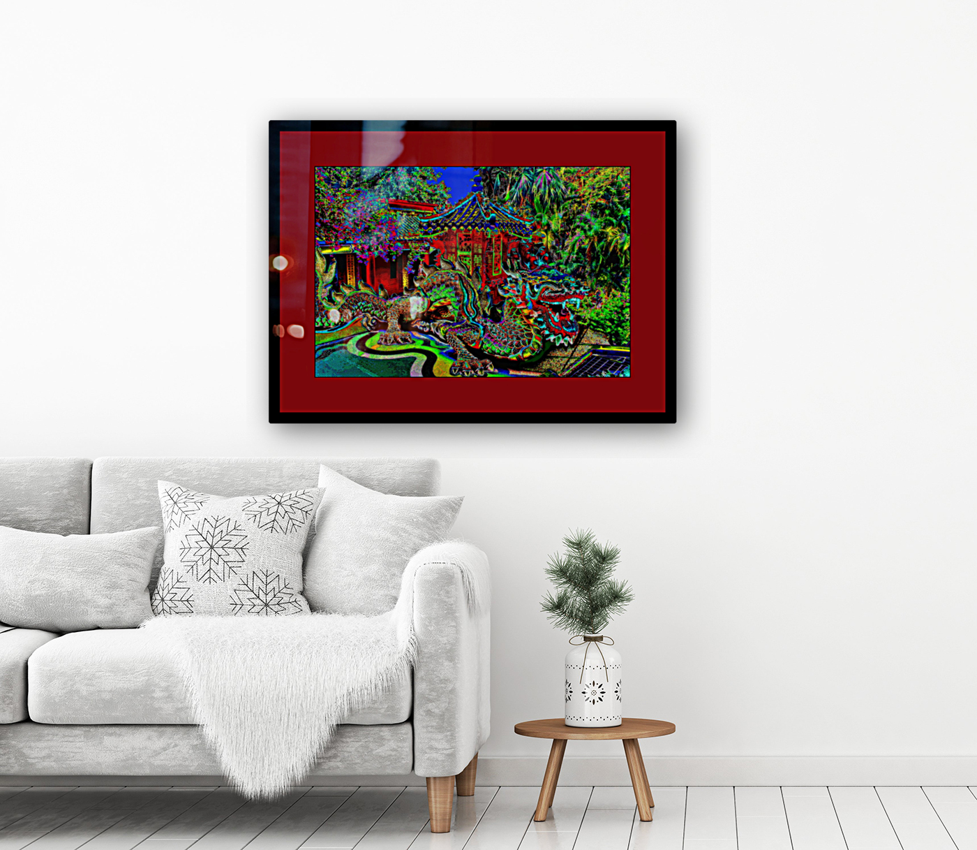 MOSAIC DRAGON AT THE TIN HAU TEMPLE AT REPULSE BAY Reproduction