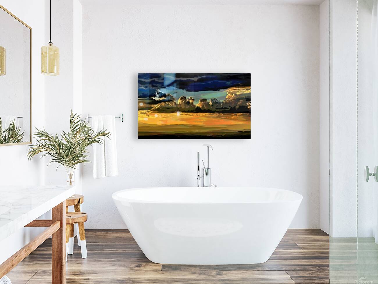 COLORFUL SKIES OVER SANTA FE NEW MEXICO Reproduction