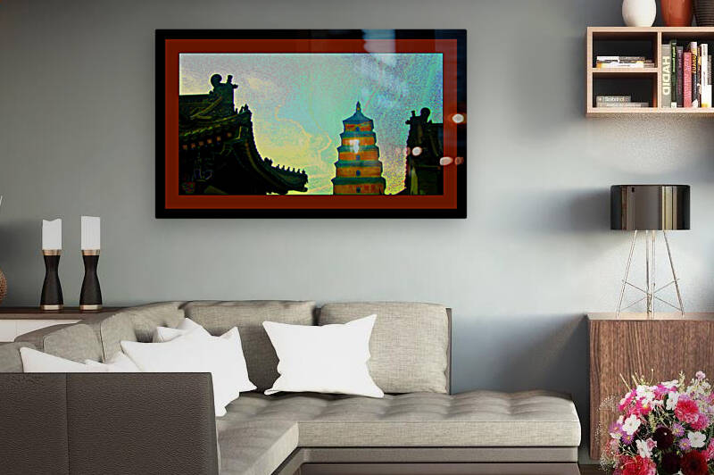 THE GIANT WILD GOOSE PAGODA IN XIAN CHINA  by LES MAYERS 