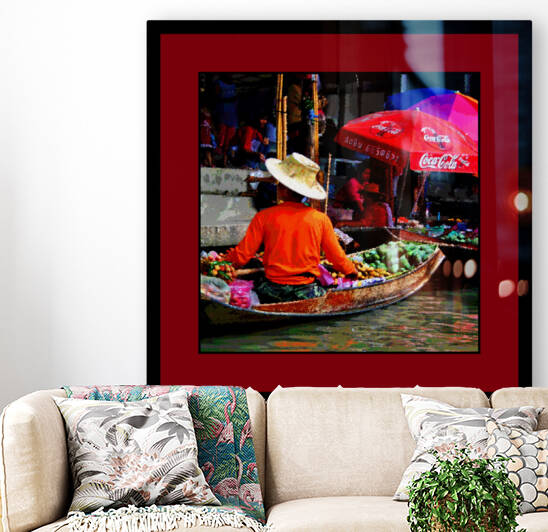 WOMAN VENDOR AT A FLOATING MARKET IN THAILAND 06 by LES MAYERS 