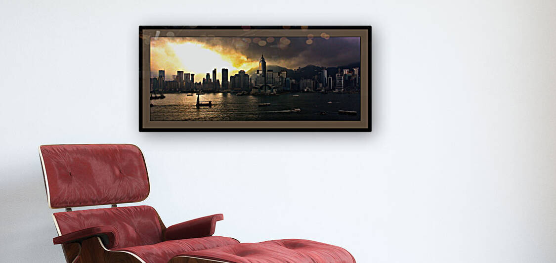 HONG KONG HARBOR AT DAYBREAK  Reproduction