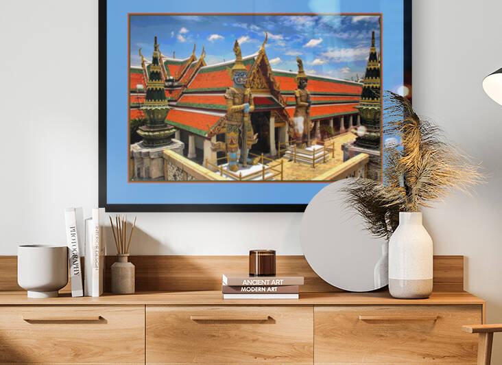 YAKS PROTECTING WAT PHRA KAEW BANGKOK THAILAND by LES MAYERS 