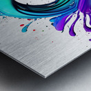 splash from rainbow colors paint in heart shape love Metal print