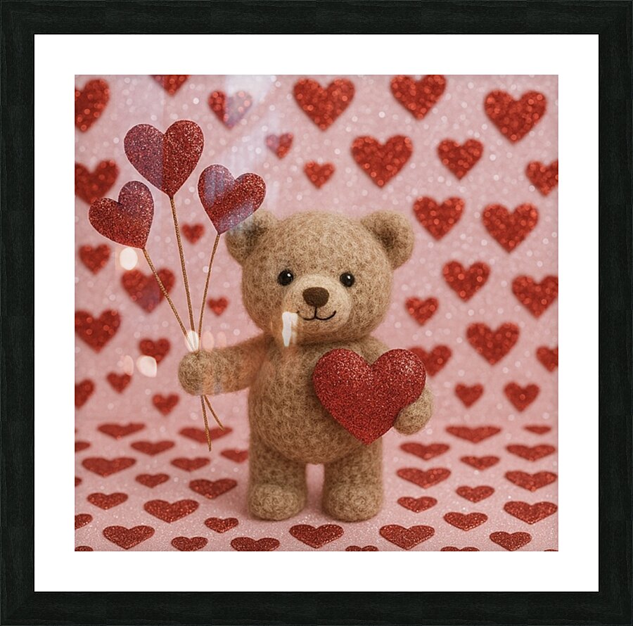 VALENTINE BEAR Picture Frame print