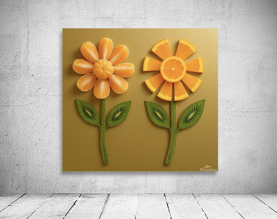 Orange Fruit Flowers  Wall Preview