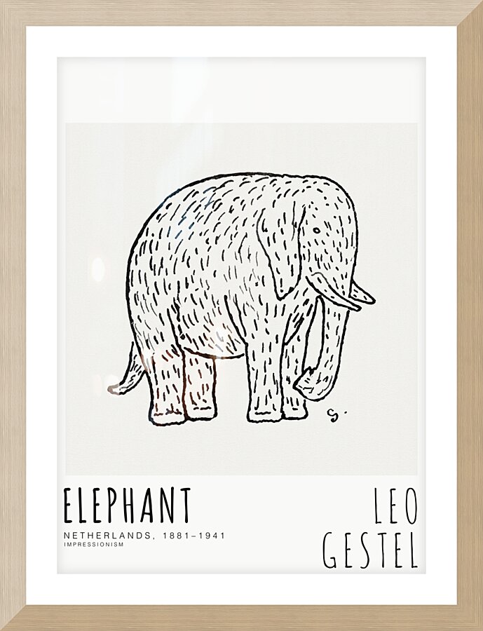 Leo Gestel - Elephant Picture Frame print
