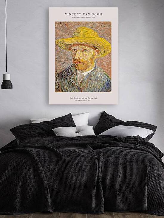 Van Gogh - Self Portrait with a Straw hat by Oldmasters