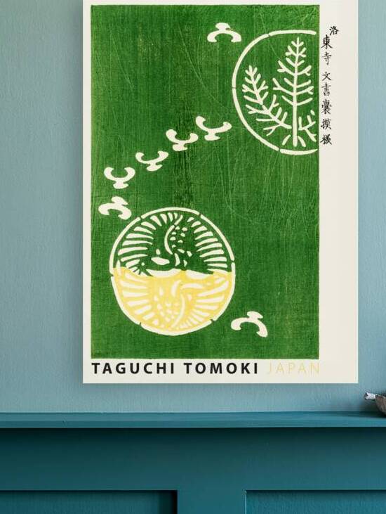 Taguchi Tomoki - Traditional Green woodblock print by Oldmasters