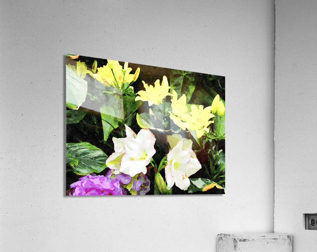 Lilies and Hydrangeas in a Garden 2 by Gestalt Imagery Wall Art