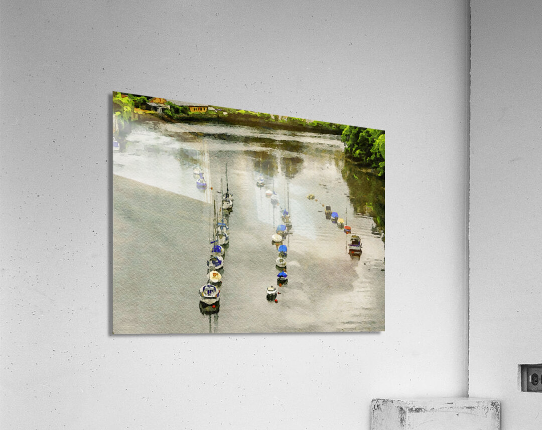 Boats on the River at Caernarfon Wales by Gestalt Imagery Wall Art