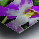 Vibrant watercolor painting of violet orchid blossoms Metal print