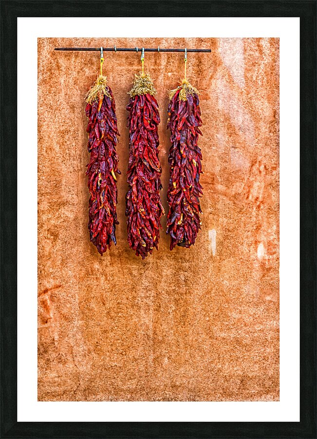 Three ristras on Adobe Picture Frame print