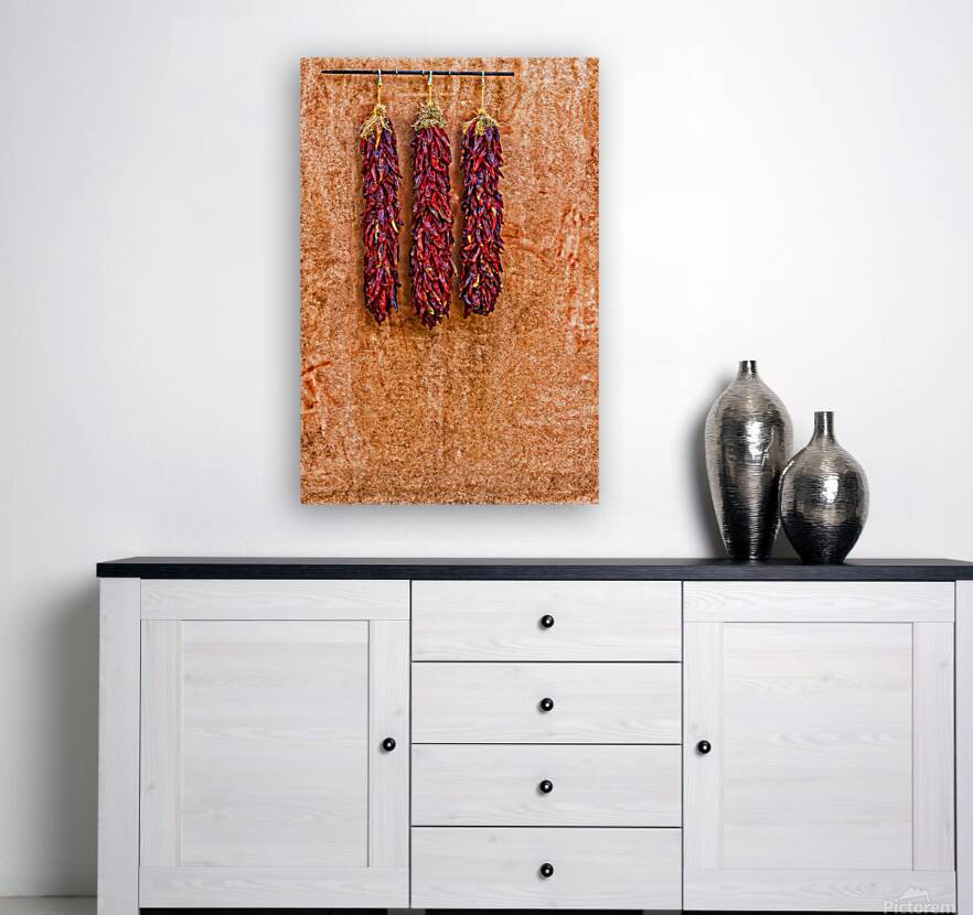 Three ristras on Adobe Reproduction