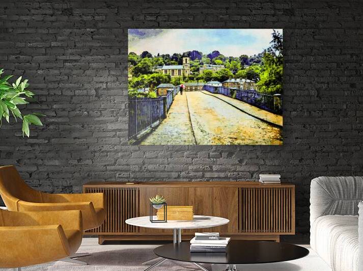 Picturesque watercolor scene of Ironbridge in Shropshire Englan by Gestalt Imagery