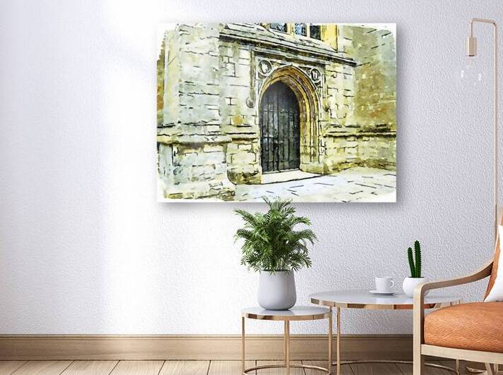 Charming watercolor depiction of historic architecture in the Cotswolds England by Gestalt Imagery