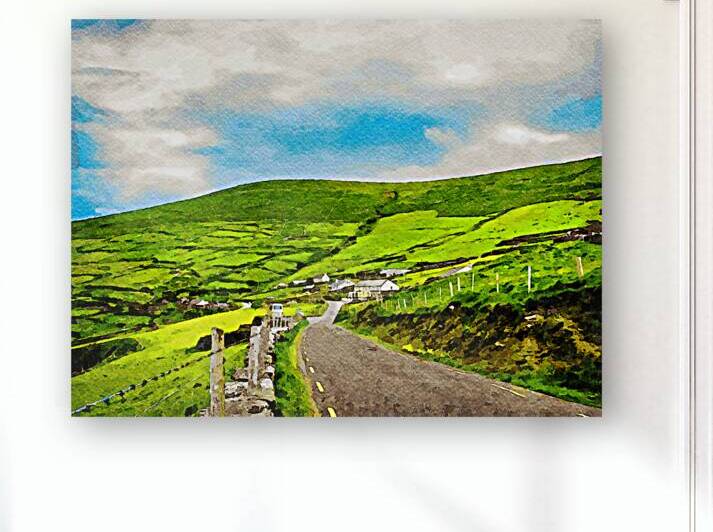 Picturesque watercolor of Coumeenoole on the Dingle Peninsula in Ireland by Gestalt Imagery