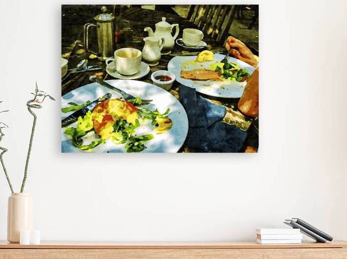 Cozy outdoor brunch setting with delicious food spread by Gestalt Imagery