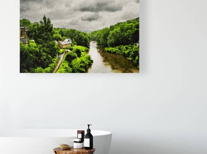 Scenic watercolor of the River Severn in the West Midlands England by Gestalt Imagery