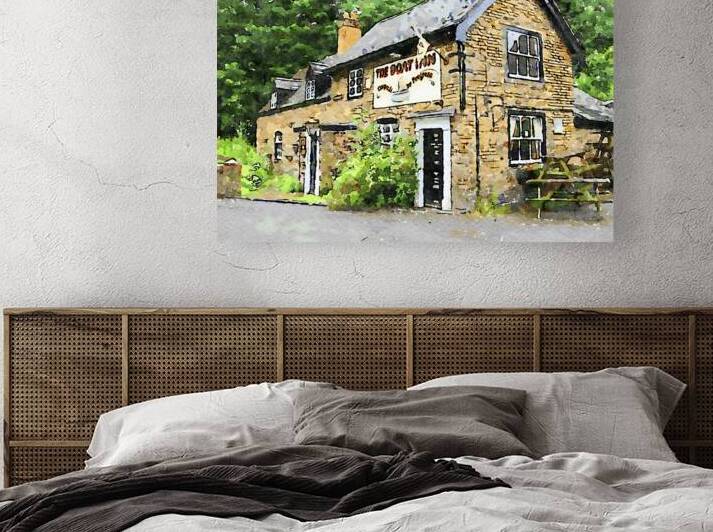 Charming English countryside inn in watercolor in West Midlands England by Gestalt Imagery