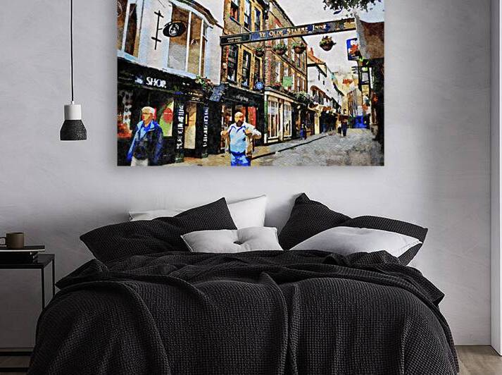Charming street scene in York England captured in watercolor style by Gestalt Imagery