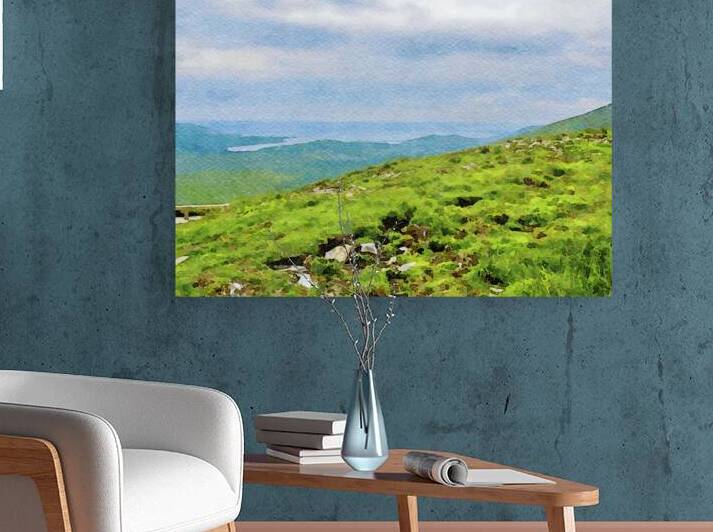 Watercolor landscape of Conor Pass on the Dingle Peninsula Ireland by Gestalt Imagery