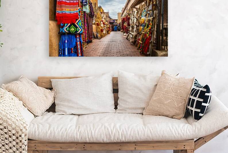 Santa Fe New Mexico   Vibrant artisan market alley showcasing h by Gestalt Imagery