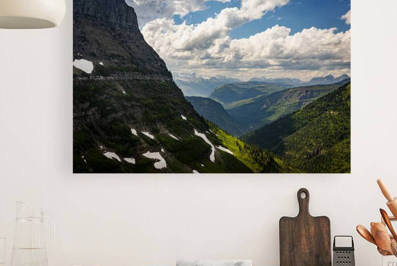 Scenic mountain landscape in Glacier National Park with lush val by Gestalt Imagery