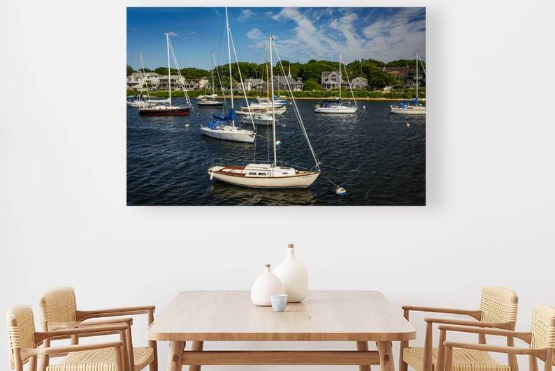 Sailboats Docked in Falmouth Harbor on Cape Cod in Summer by Gestalt Imagery