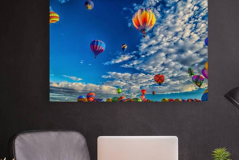 Colorful Hot Air Balloons Floating in the Clear Blue Sky by Gestalt Imagery