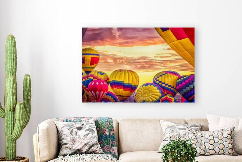 Hot Air Balloons Floating in a Sunset Sky by Gestalt Imagery