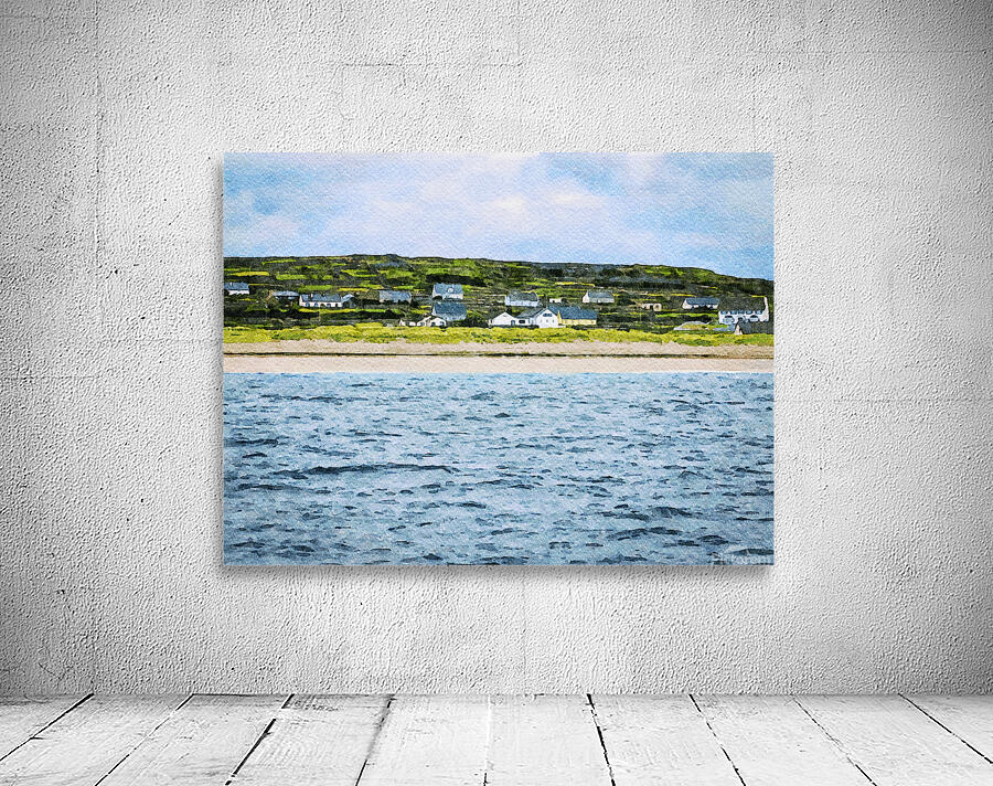 Watercolor landscape of Inishmore on the Aran Islands in Ireland Wall Preview