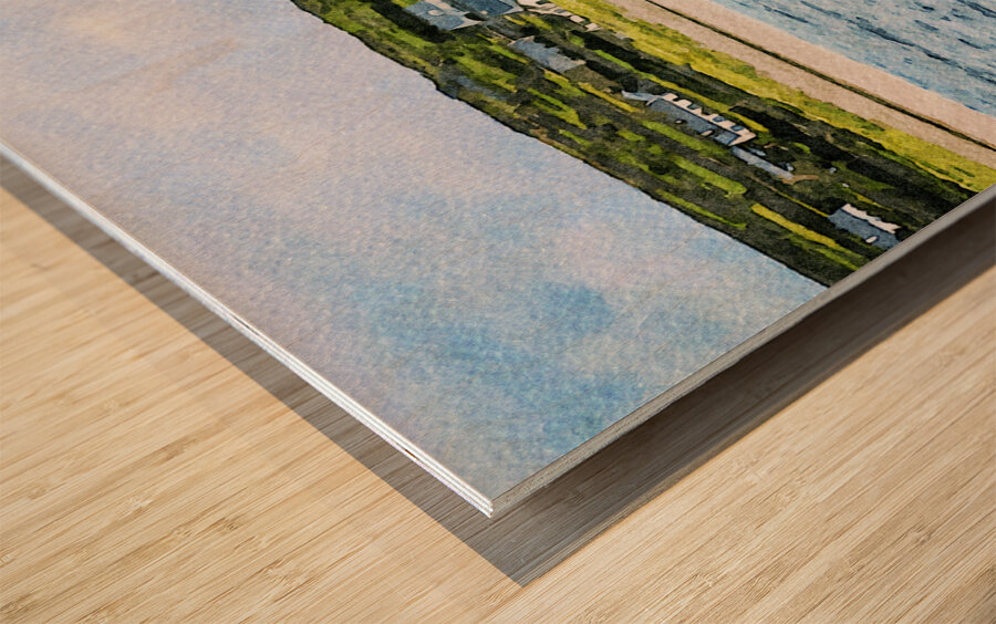 Watercolor landscape of Inishmore on the Aran Islands in Ireland Wood print