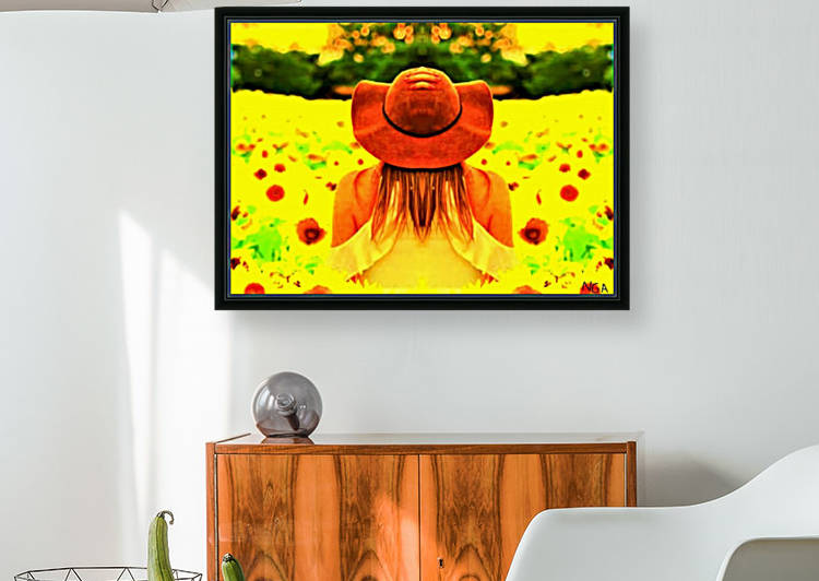 Girl in the Poppy Field  - by Neil Gairn Adams P by Neil Gairn Adams