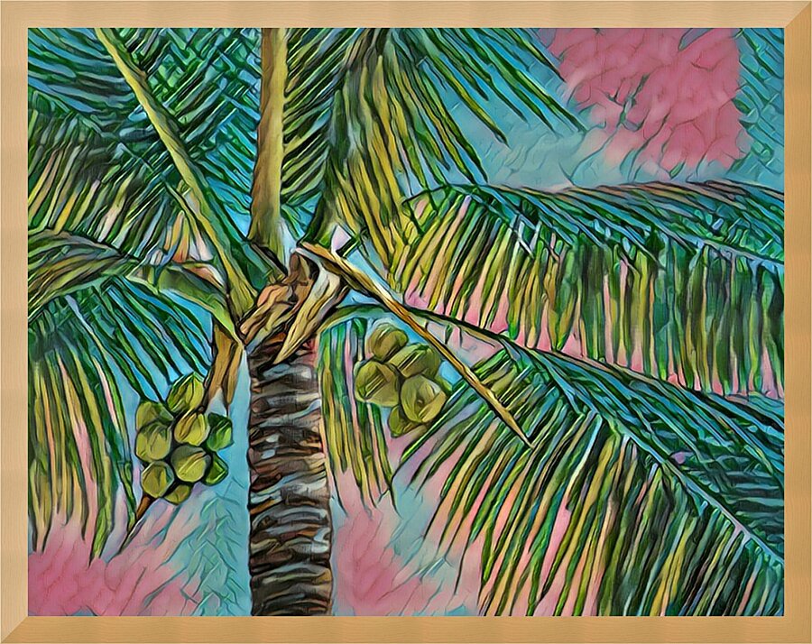Coconuts & Pink Palms | Print Picture Frame print