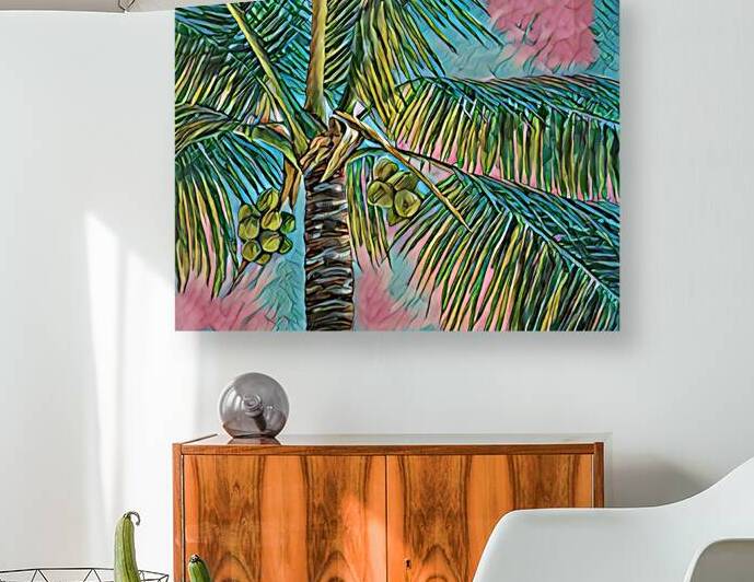 Coconuts & Pink Palms | Print by Katherine Polack