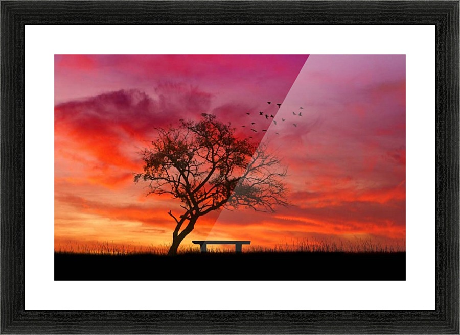 lonely sunset Picture Frame print