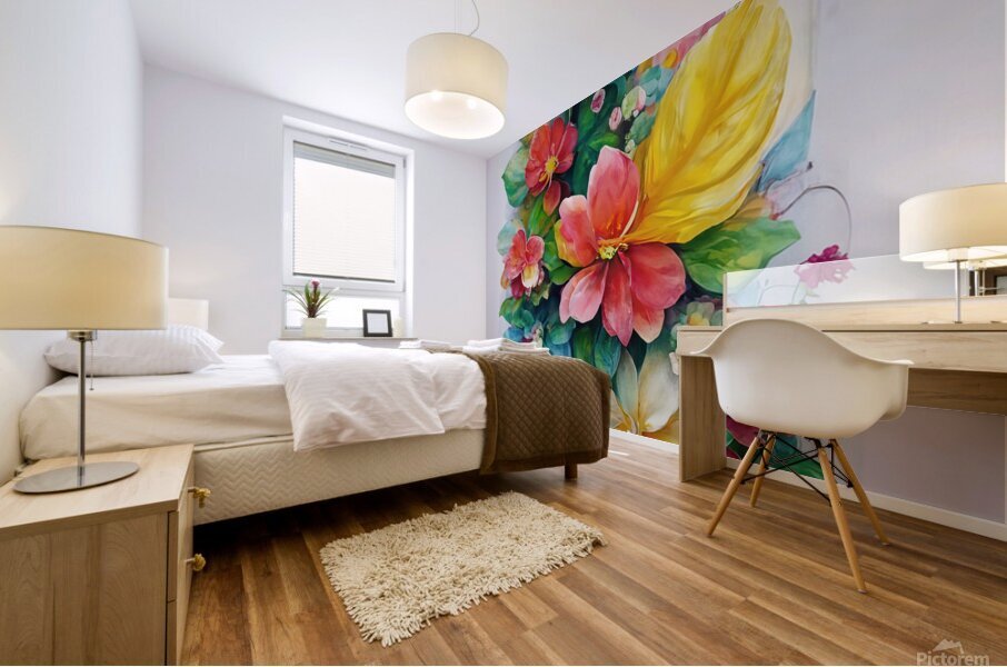 abstract oil painting of flowers 34 Mural print