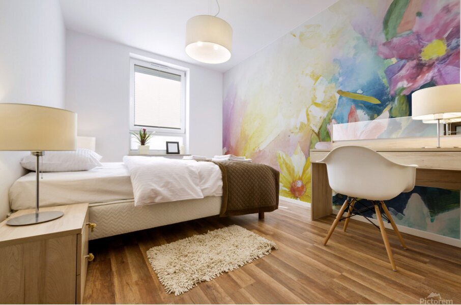 abstract oil painting of flowers 22 Mural print