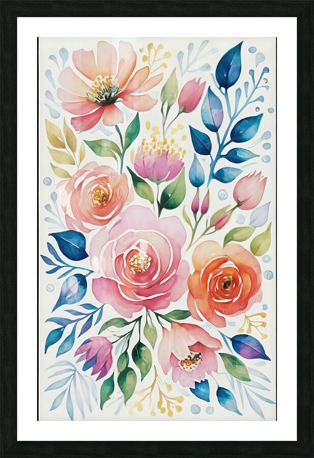 h flower 24 Picture Frame print