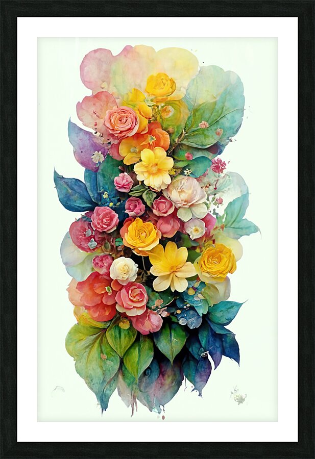 abstract oil painting of flowers 9 Picture Frame print