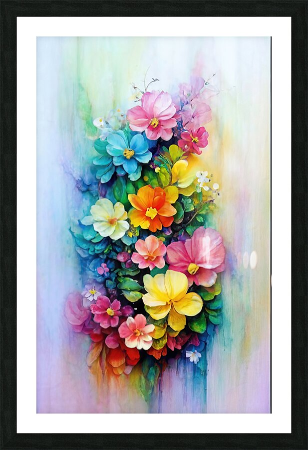 abstract oil painting of flowers 25 Picture Frame print