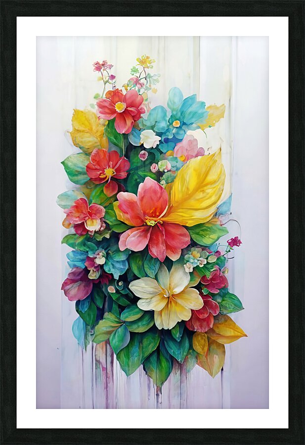 abstract oil painting of flowers 34 Picture Frame print