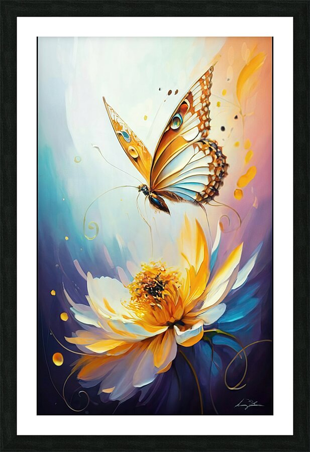 abstract oil painting of flowers 48 Picture Frame print