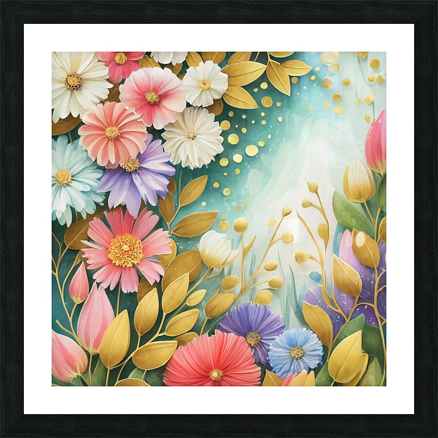 abstract oil painting of flowers 1 Picture Frame print