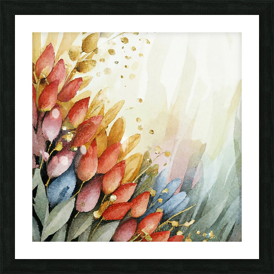 abstract oil painting of flowers 13 Picture Frame print