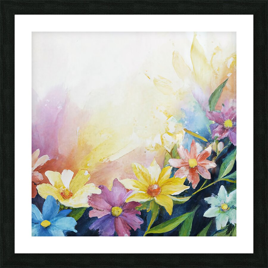 abstract oil painting of flowers 22 Picture Frame print