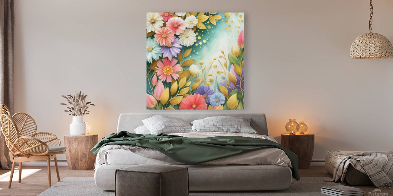 abstract oil painting of flowers 1 Reproduction