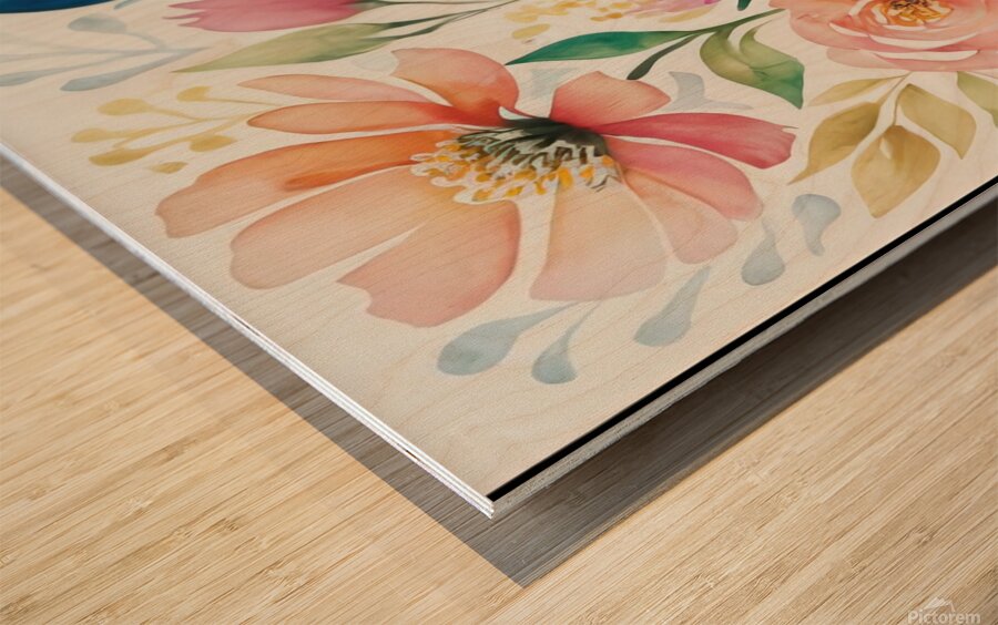 h flower 24 Wood print